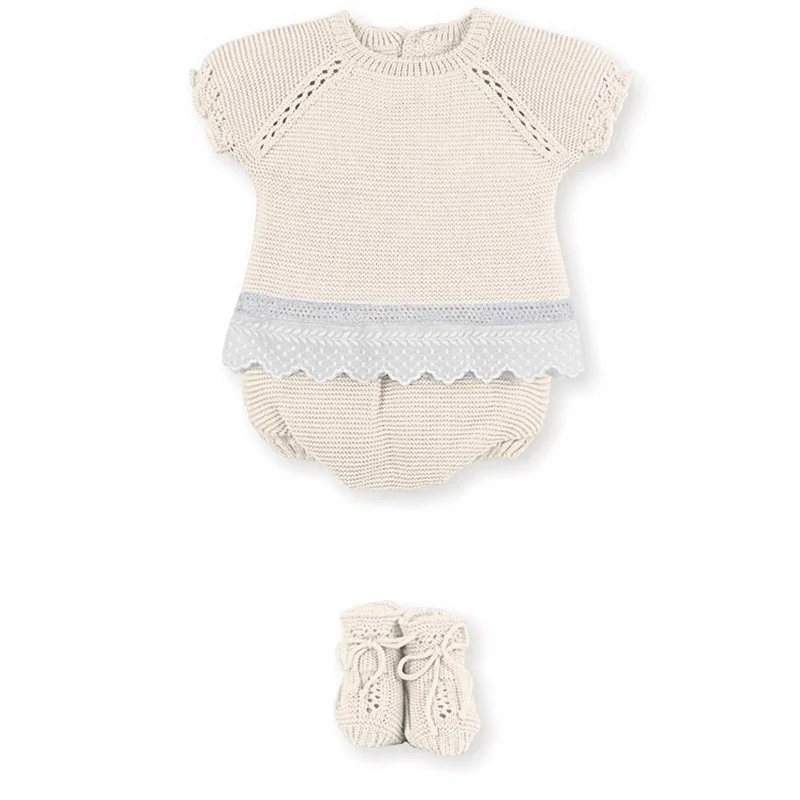 Traje de bautizo 3 piezas Tenderness crudo 3 meses Mac Ilusion