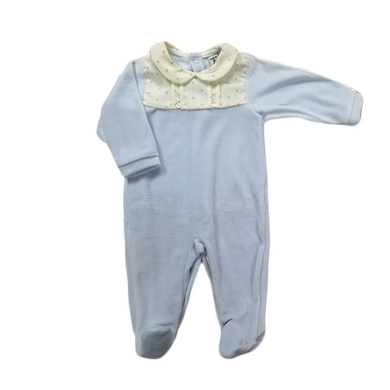 Pelele de terciopelo azul 9 meses Babidu