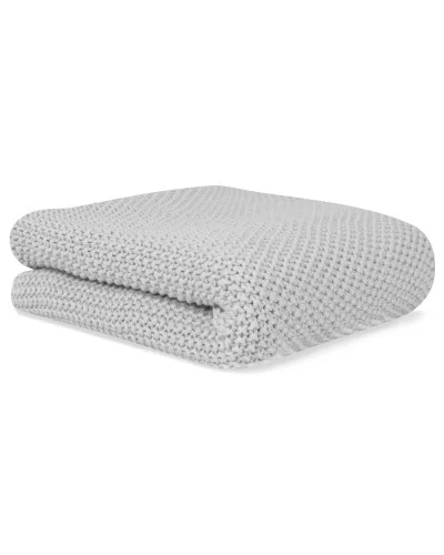 Couverture en tricot coton bio 70x90 cm grise BonjourBébé Premium