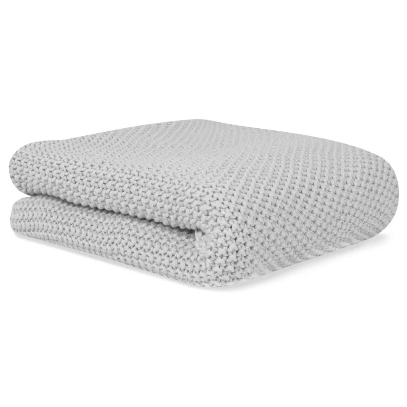 Manta de punto de algodón orgánico 70x90 cm gris BonjourBébé Premium