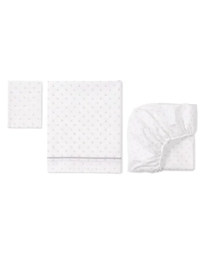 Juego de sábanas 3 piezas Dandelion gris 60 x 120 cm BonjourBébé Premium