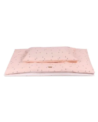 Juego de funda nórdica 2 piezas My Planet rosa 100x135 algodón BonjourBébé Premium