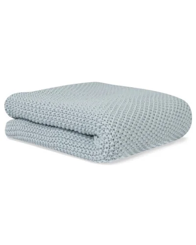 Manta de punto para bebé de algodón orgánico azul 70 x 90 cm BonjourBébé Premium