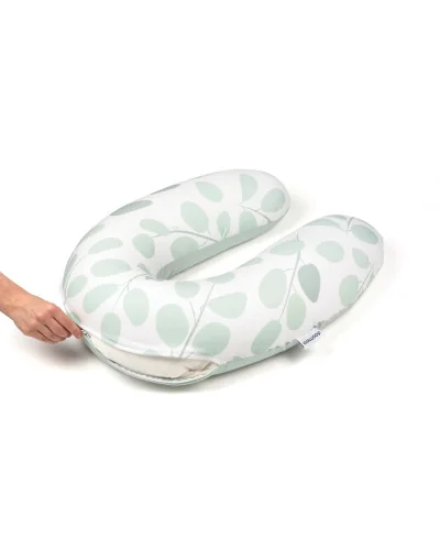 Coussin d’allaitement et maternité Buddy Leaves Aqua Green Doomoo