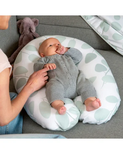 Coussin d’allaitement et maternité Buddy Leaves Aqua Green Doomoo