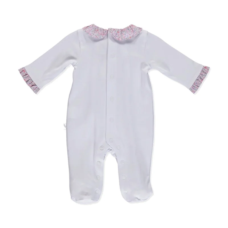 Grenouillère en coton Blanche 1M Pureté du bébé AC 018