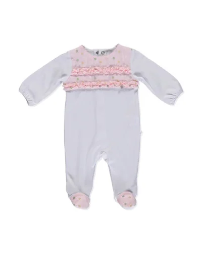 Pelele de algodón para niña 3 meses blanco Pureté du bébé