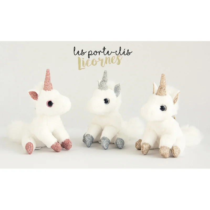 Porte-clés avec peluche licorne or Histoire d’Ours - vue 2