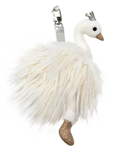 Porte-clés avec peluche cygne blanc Histoire d’Ours