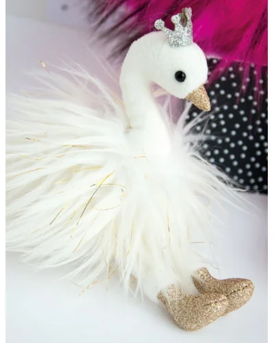 Porte-clés avec peluche cygne blanc Histoire d’Ours