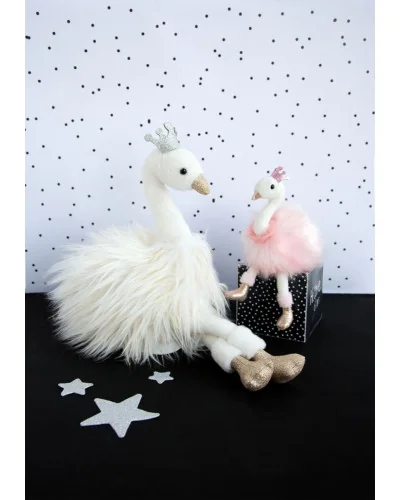 Porte-clés avec peluche cygne blanc Histoire d’Ours