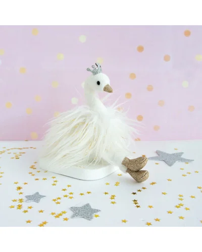 Porte-clés avec peluche cygne blanc Histoire d’Ours