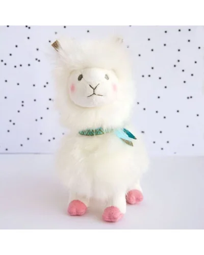 Porte-clés avec peluche lama blanc 15 cm Histoire d’Ours