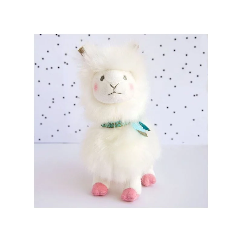 Porte-clés avec peluche lama blanc 15 cm Histoire d’Ours