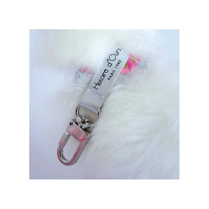 White llama soft toy keyring 15 cm Histoire d’Ours