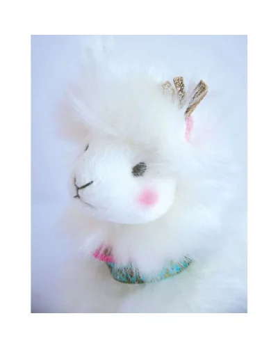 Porte-clés avec peluche Lama blanc 15 cm Histoire d'Ours