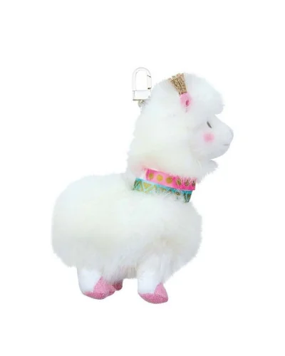 Porte-clés avec peluche lama blanc 15 cm Histoire d’Ours