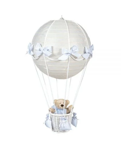 Lampe Montgolfière ours vichy bleu Pasito a Pasito