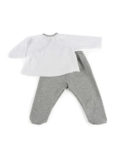 Pyjama 2P T/0-3M Bambula Ocena blanc gris garçon Walking Mum
