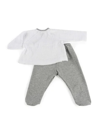 Pyjama 2 pièces bébé garçon 0-3 mois Bambula Ocena blanc et gris de Walking Mum