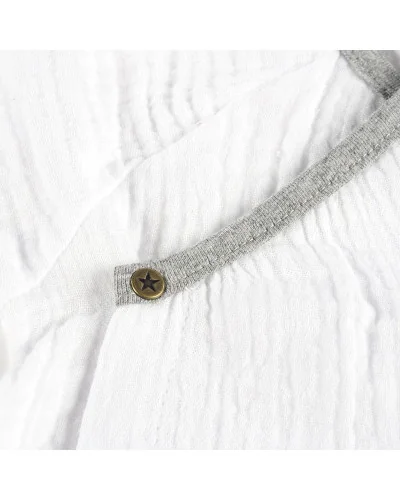 Pyjama 2 pièces bébé garçon 0-3 mois Bambula Ocena blanc et gris de Walking Mum