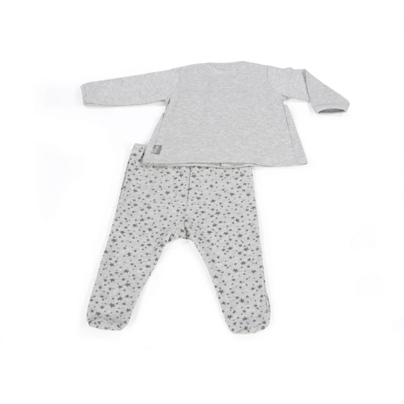 Pyjama 2P T/1-3M Fille Stars Be Gris Walking Mum