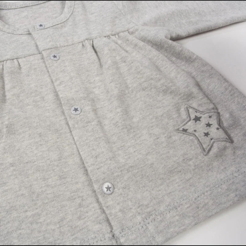 Pyjama 2P T/1-3M Fille Stars Be Gris Walking Mum