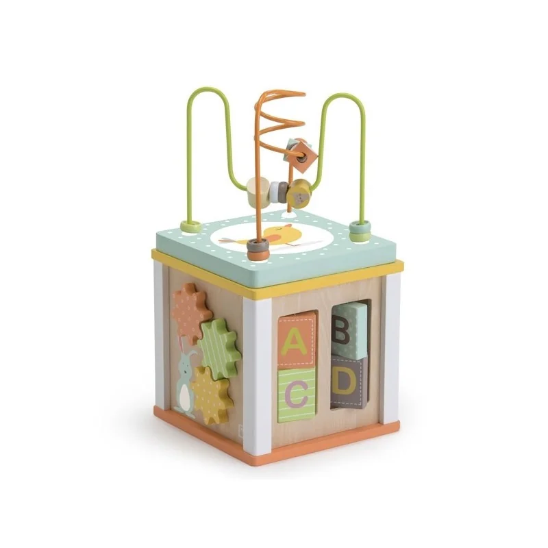 Cube D Activites En Bois Eurekakids La Maison Du Bebe Jouets