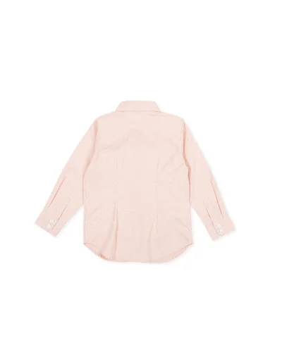 Chemise à manches longues en popeline imprimée rose - Vals -