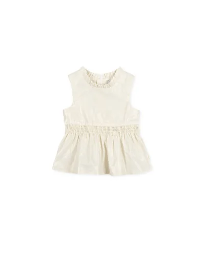 Blouse sans manches lin lamé écru Vals fille Tutto Piccolo