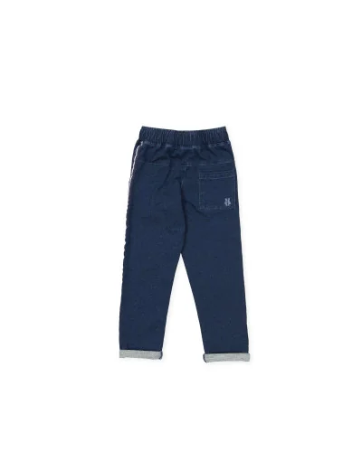 Shuffle girls' plush trousers navy blue Tutto Piccolo
