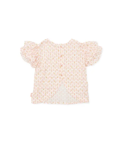 Chemise manches courtes viscose imprimée Popping fille Tutto Piccolo