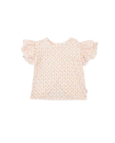 Chemise manches courtes viscose imprimée Popping fille Tutto Piccolo