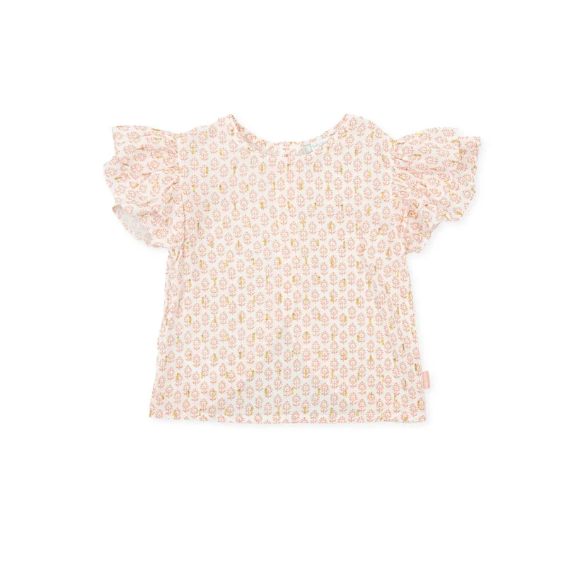 Chemise manches courtes viscose imprimée Popping fille Tutto Piccolo
