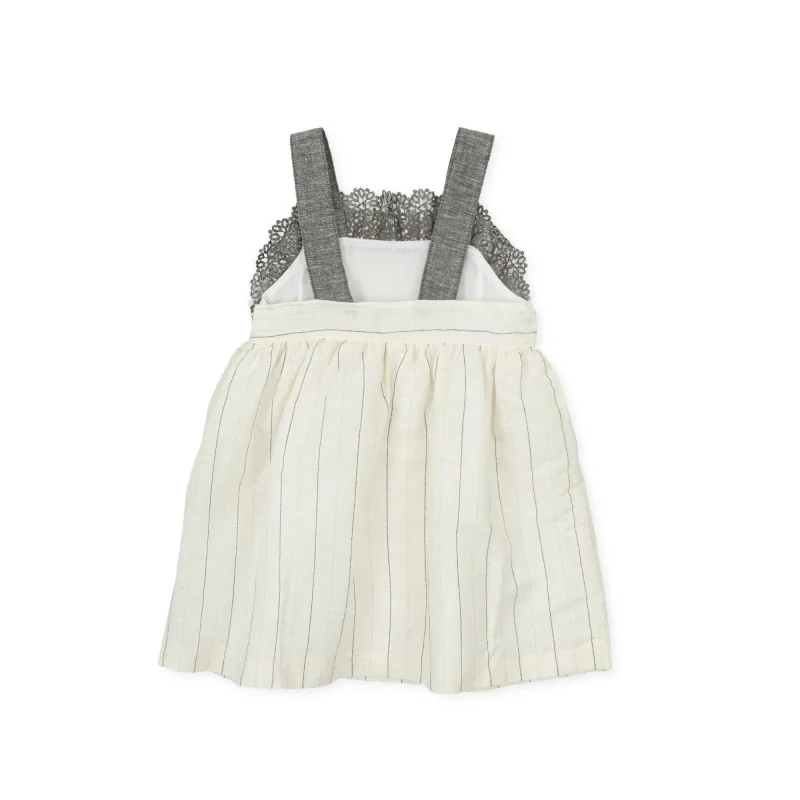 Robe blanche sans manches doublée de voile doux - Rock n roll Tutto Piccolo S21