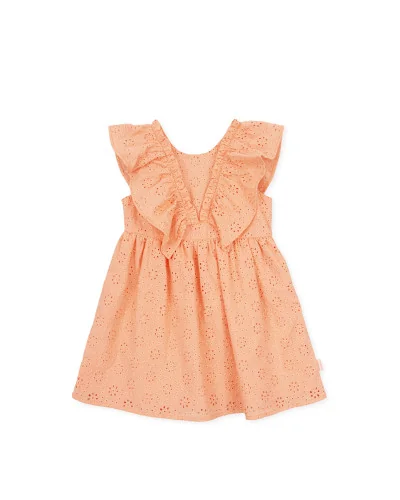 Robe à manches courtes bébé fille Popping mandarine Tutto Piccolo