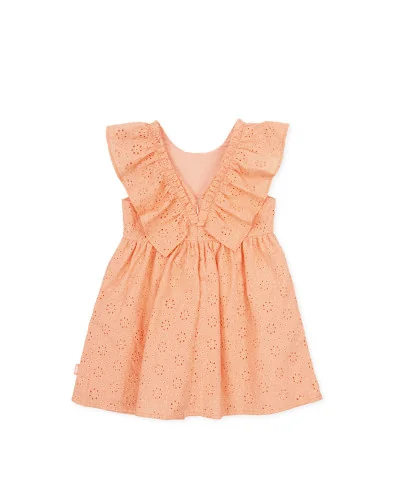 Robe à manches courtes bébé fille Popping mandarine Tutto Piccolo