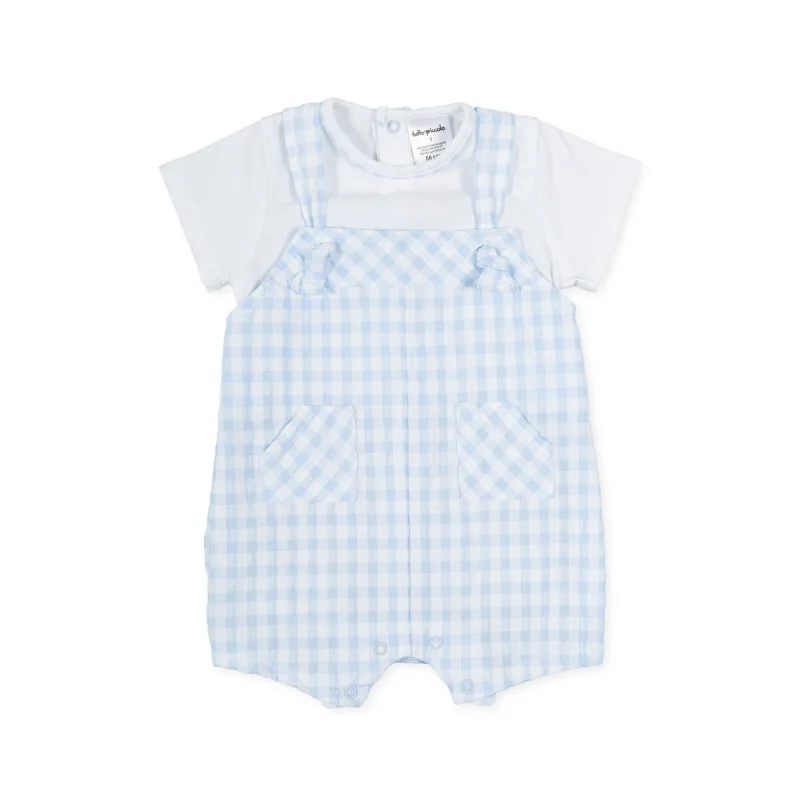 Barboteuse bébé vichy - gris, Bébé