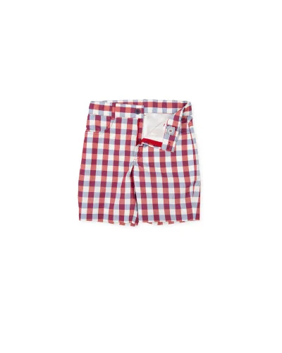 Fox trot boys' gingham Bermuda shorts red Tutto Piccolo