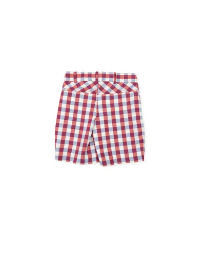 Fox trot boys' gingham Bermuda shorts red Tutto Piccolo