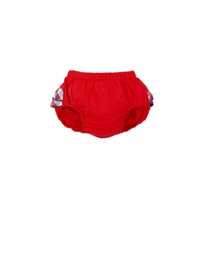 Culotte fille rouge à volants vichy Fox trot Tutto Piccolo