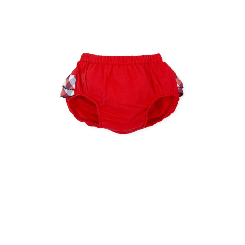 Culotte fille rouge à volants vichy Fox trot Tutto Piccolo Culotte fille rouge à volants vichy Fox trot Tutto Piccolo