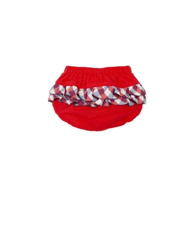 Culotte fille rouge à volants vichy Fox trot Tutto Piccolo