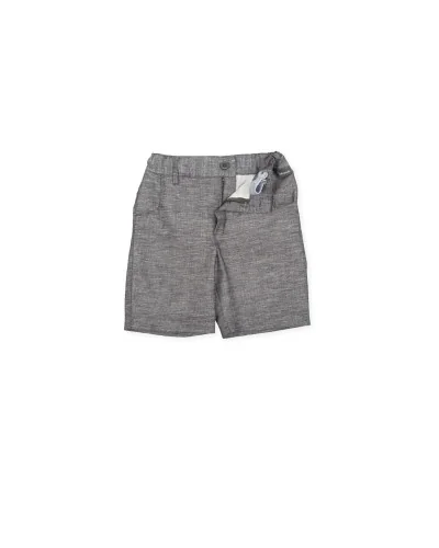 Bermuda en lin et coton gris foncé - Rock n roll