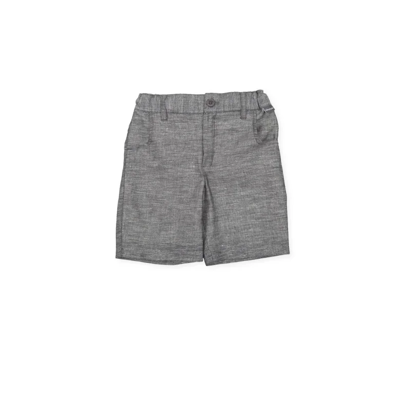 Bermuda en lin et coton gris foncé - Rock n roll