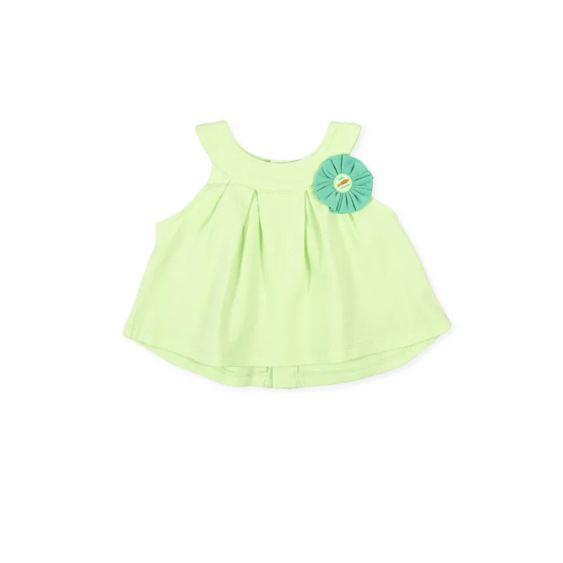 Top sin mangas de niña B.Salsa verde lima Tutto Piccolo