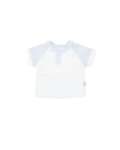 Camiseta de punto blanca y azul celeste Danza niño Tutto Piccolo