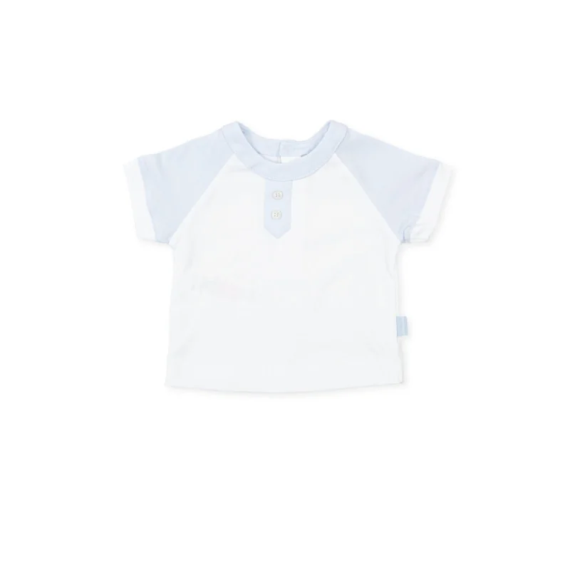 Danza boys' knit T-shirt white and sky blue Tutto Piccolo Danza boys' knit T-shirt white and sky blue Tutto Piccolo