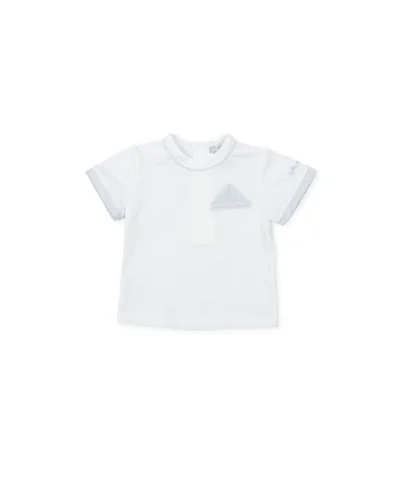 Coupé baby boy knitted T-shirt white Tutto Piccolo