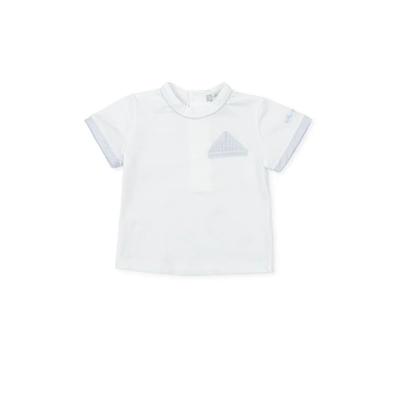 T-shirt tricot blanc Coupé bébé garçon Tutto Piccolo T-shirt tricot blanc Coupé bébé garçon Tutto Piccolo